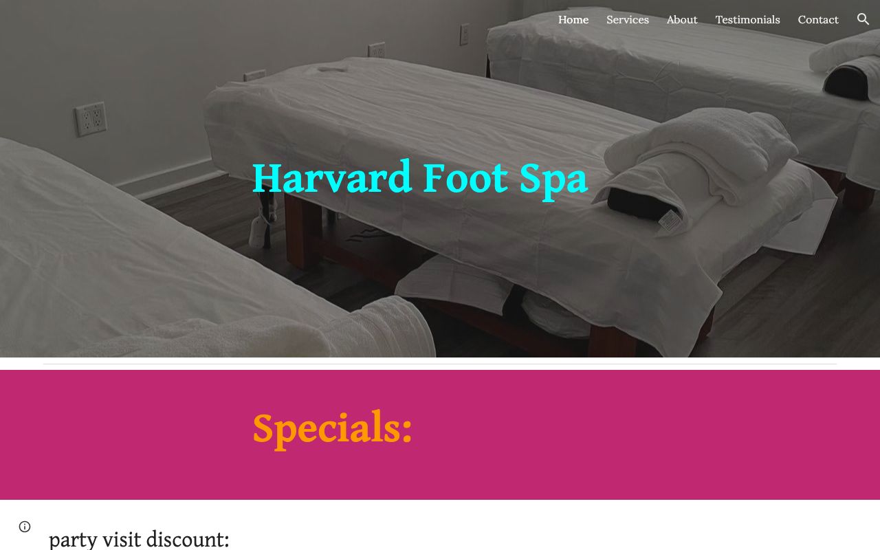 Harvard Foot Spa original website