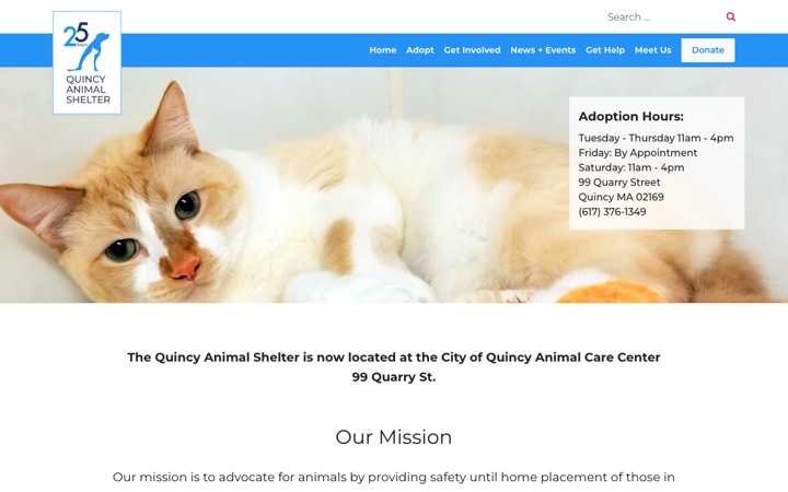 Quincy Animal Shelter original website
