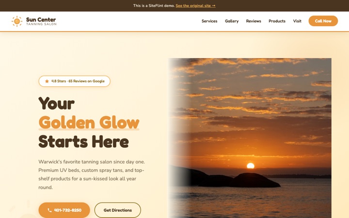 Sun Center Tanning SiteFlint redesign